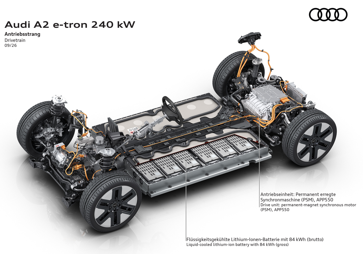 アウディ A2 e-tronの車体構造（シャシー）