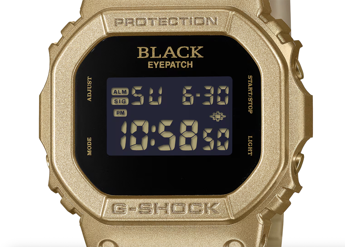 G-SHOCKとブラックアイパッチとのコラボモデル（DW-5600）の文字盤