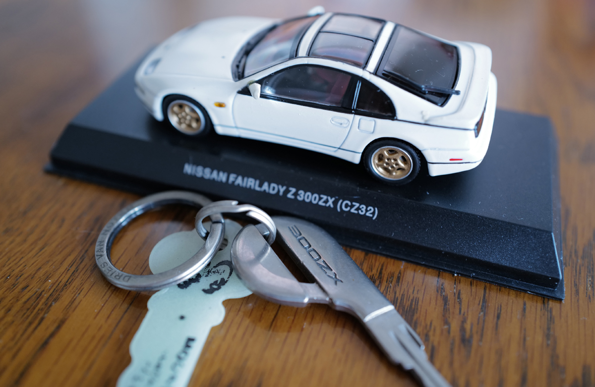 日産フェアレディZ(Z32)のモデルカー(ミニカー)〜ホワイトとキー