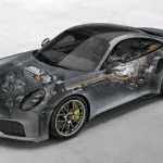 ポルシェ911ターボのスケルトン画像（構造説明図）