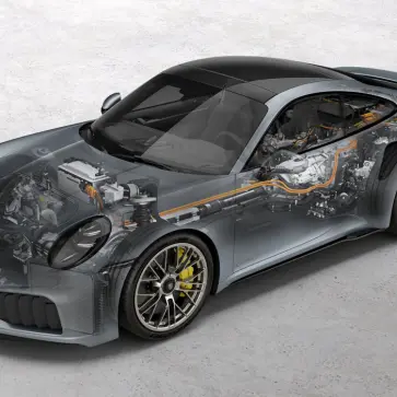 ポルシェ911ターボのスケルトン画像(構造説明図)