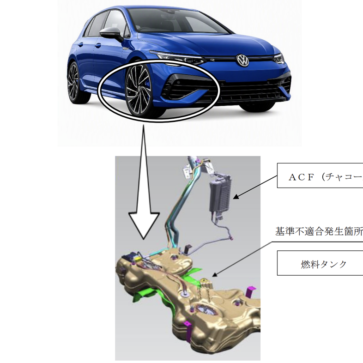 フォルクスワーゲンのリコール指示図（燃料タンク）
