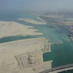 ドバイを上空から見た風景（湾岸地区）