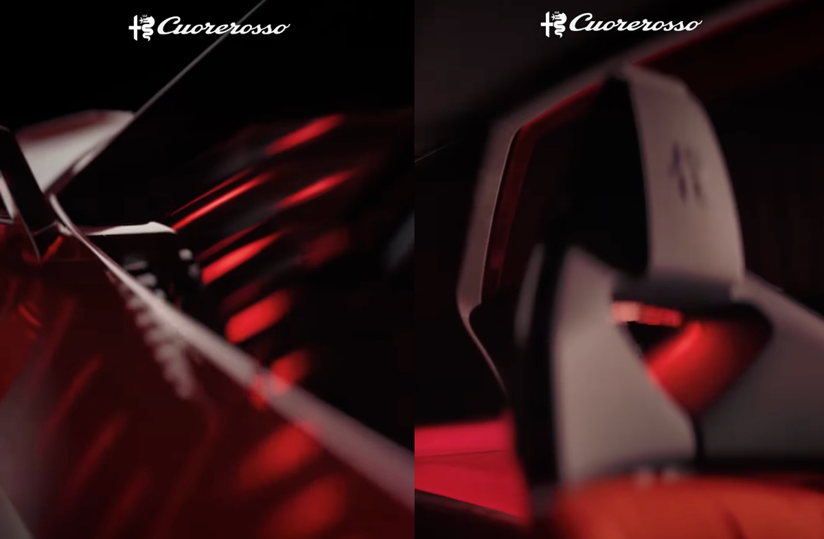 アルファロメオ新型スポーツカー「Cuorerosso（クオレロッソ）」は4人乗りGT？最新ティーザー動画で判明したサプライズ