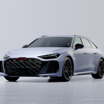 F1マシンと同じカラーへとペイントされたアウディRS5のエクステリア〜フロント