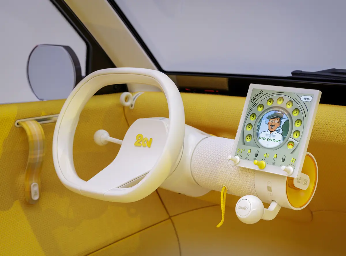 シトロエン「2 CV コンセプト」のインテリア〜ステアリングホイール