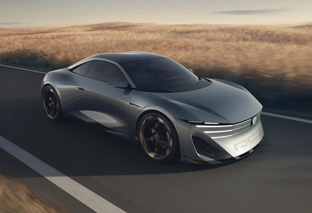 プジョー RCZ ヴィジョン コンセプトのエクステリア〜フロントサイド、走行