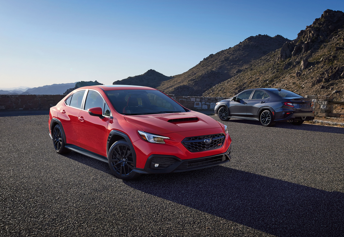 北米仕様のスバルWRX（レッド）