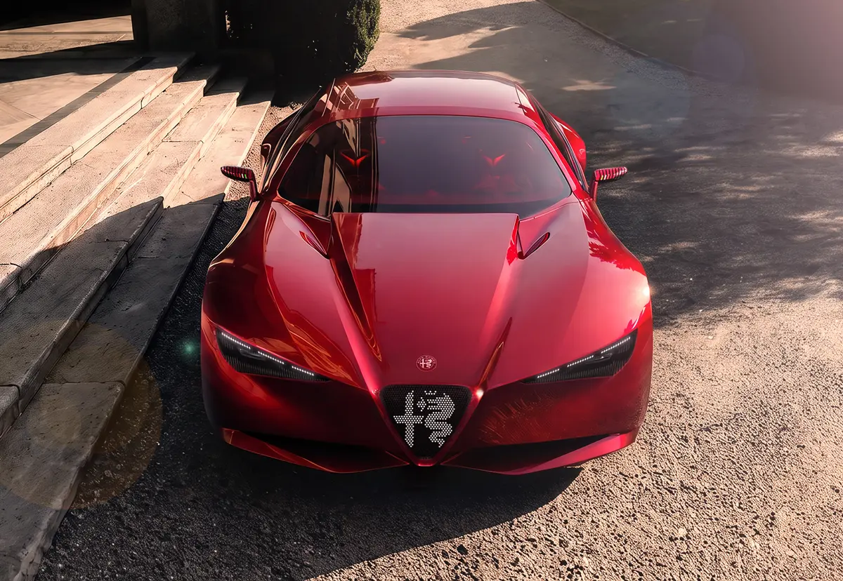 アルファロメオのコンセプトカー、「クオレロッソ」のエクステリア〜フロント