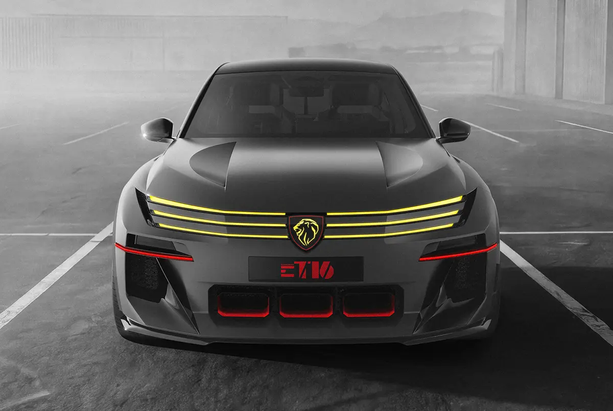 プジョーE-T16 コンセプトのエクステリア〜フロント